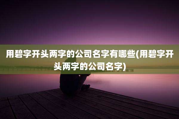 用碧字开头两字的公司名字有哪些(用碧字开头两字的公司名字)