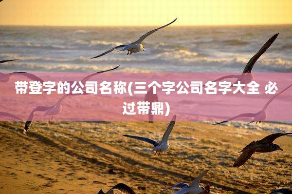 带登字的公司名称(三个字公司名字大全 必过带鼎)
