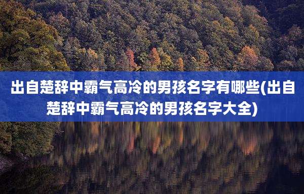 出自楚辞中霸气高冷的男孩名字有哪些(出自楚辞中霸气高冷的男孩名字大全)
