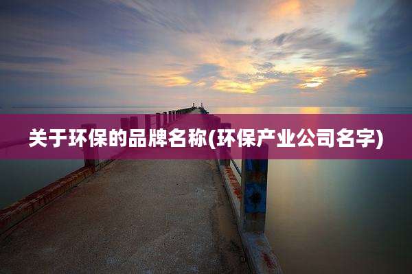 关于环保的品牌名称(环保产业公司名字)