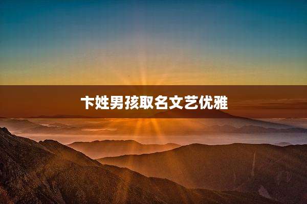 卞姓男孩取名文艺优雅
