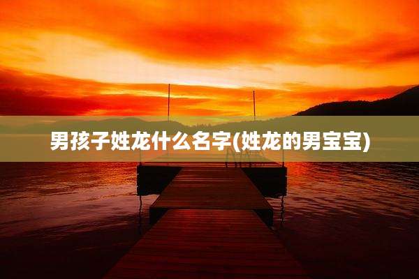 男孩子姓龙什么名字(姓龙的男宝宝)