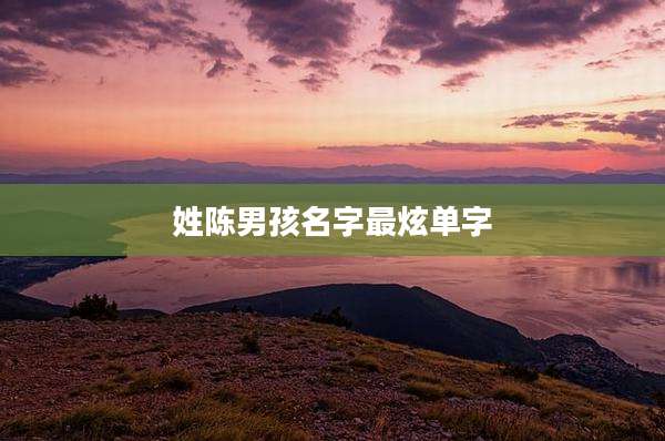 姓陈男孩名字最炫单字