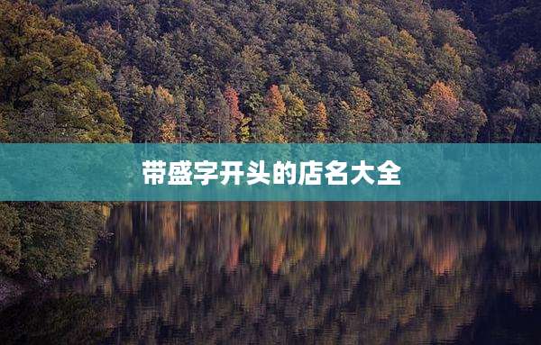 带盛字开头的店名大全