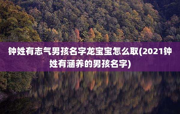 钟姓有志气男孩名字龙宝宝怎么取(2021钟姓有涵养的男孩名字)