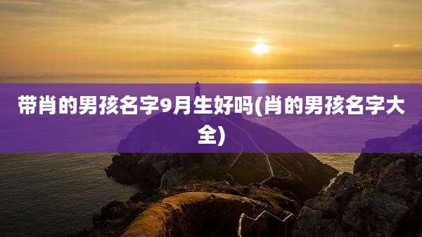 带肖的男孩名字9月生好吗(肖的男孩名字大全)