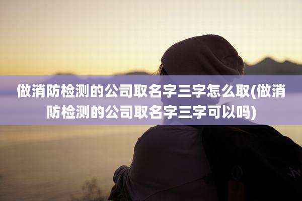 做消防检测的公司取名字三字怎么取(做消防检测的公司取名字三字可以吗)