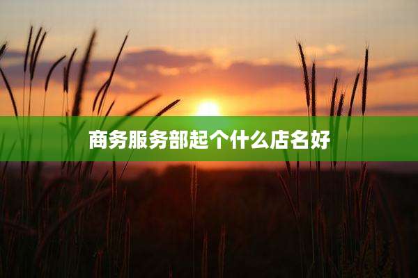 商务服务部起个什么店名好