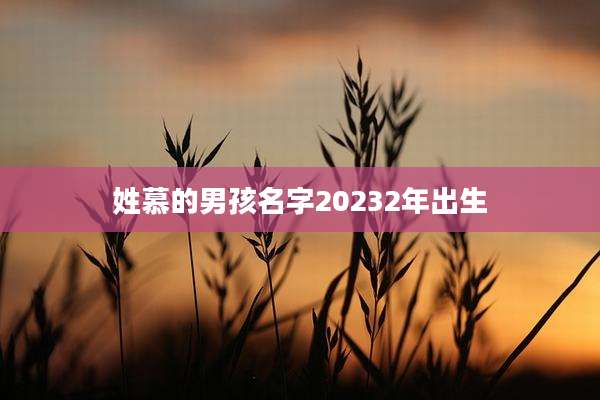 姓慕的男孩名字20232年出生