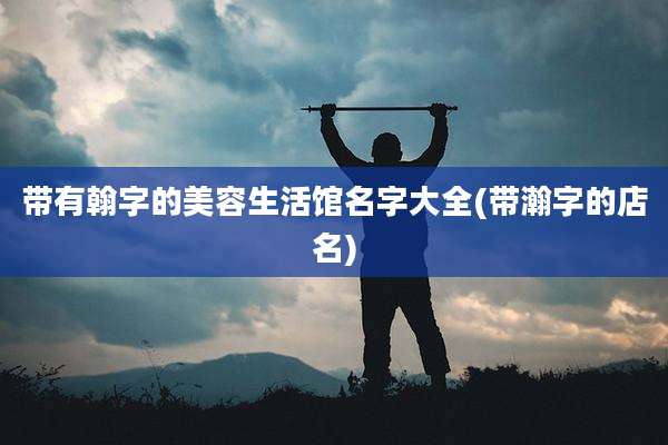 带有翰字的美容生活馆名字大全(带瀚字的店名)