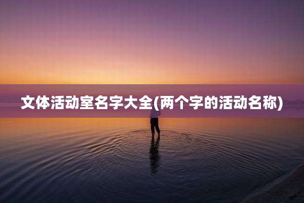 文体活动室名字大全(两个字的活动名称)