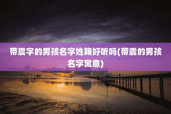 带震字的男孩名字姓鞠好听吗(带震的男孩名字寓意)