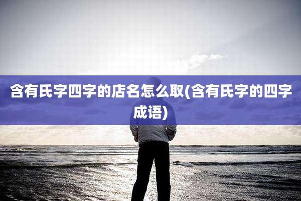 含有氏字四字的店名怎么取(含有氏字的四字成语)