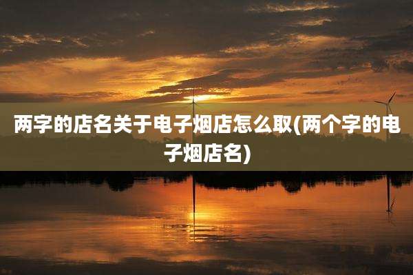 两字的店名关于电子烟店怎么取(两个字的电子烟店名)
