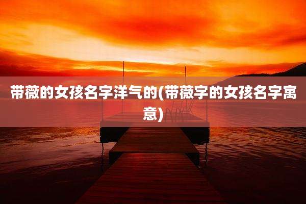 带薇的女孩名字洋气的(带薇字的女孩名字寓意)