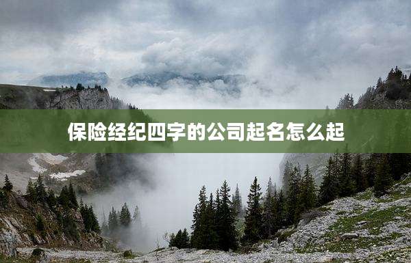 保险经纪四字的公司起名怎么起