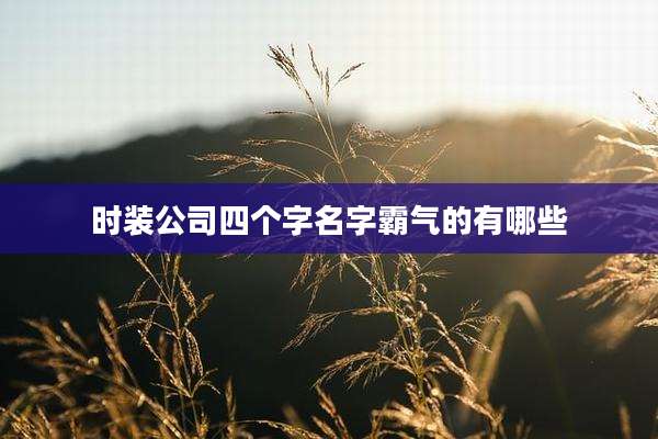 时装公司四个字名字霸气的有哪些