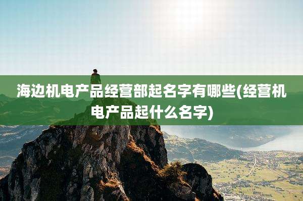 海边机电产品经营部起名字有哪些(经营机电产品起什么名字)