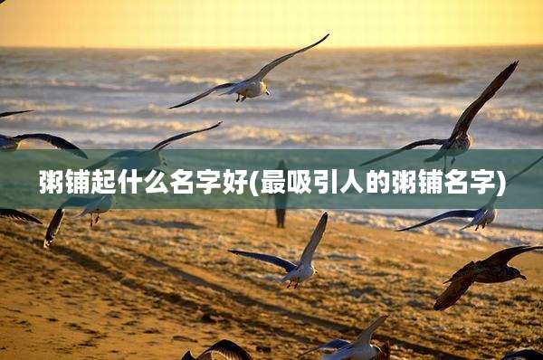 粥铺起什么名字好(最吸引人的粥铺名字)