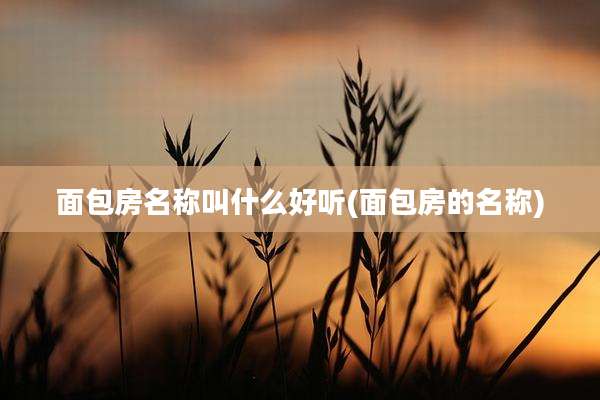 面包房名称叫什么好听(面包房的名称)