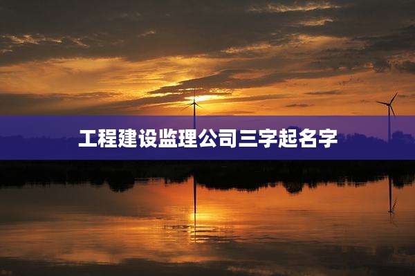 工程建设监理公司三字起名字