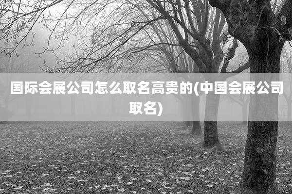 国际会展公司怎么取名高贵的(中国会展公司取名)