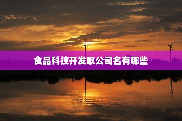 食品科技开发取公司名有哪些