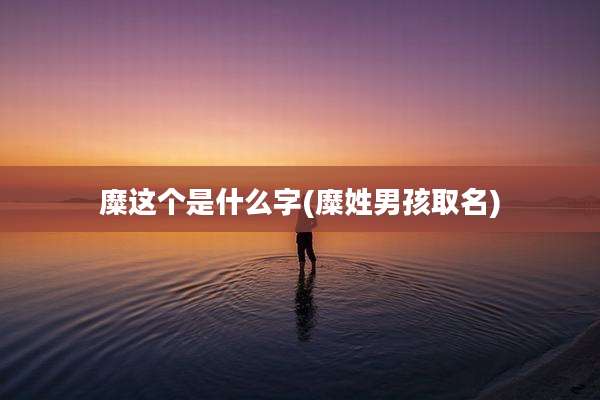糜这个是什么字(糜姓男孩取名)