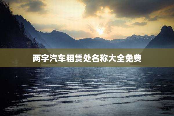 两字汽车租赁处名称大全免费