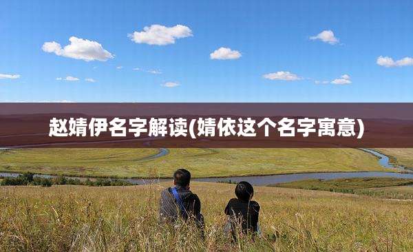 赵婧伊名字解读(婧依这个名字寓意)
