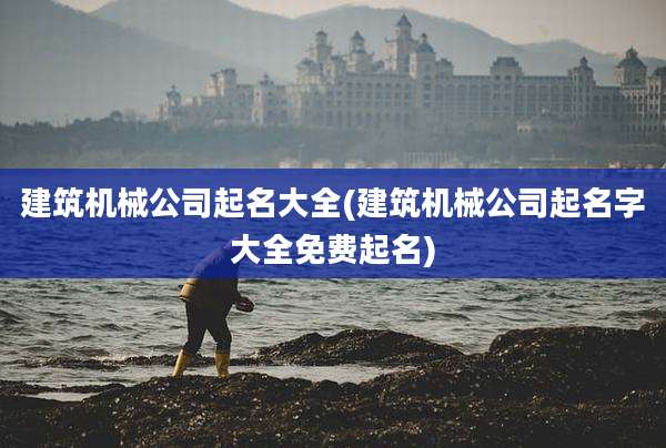 建筑机械公司起名大全(建筑机械公司起名字大全免费起名)