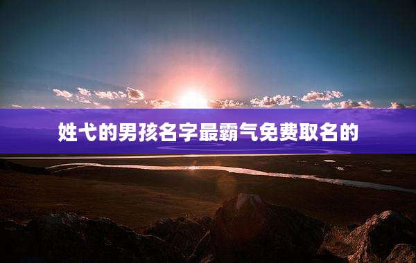 姓弋的男孩名字最霸气免费取名的