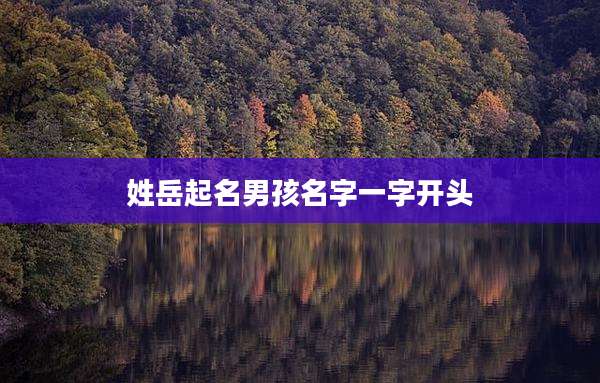 姓岳起名男孩名字一字开头