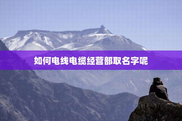 如何电线电缆经营部取名字呢