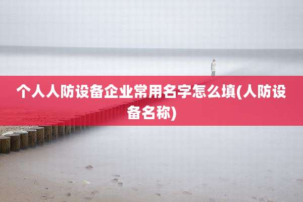 个人人防设备企业常用名字怎么填(人防设备名称)