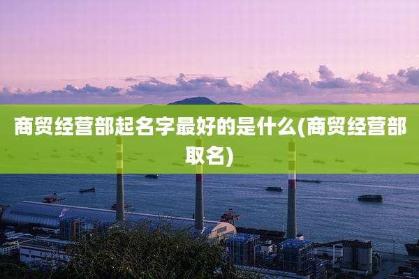 商贸经营部起名字最好的是什么(商贸经营部取名)