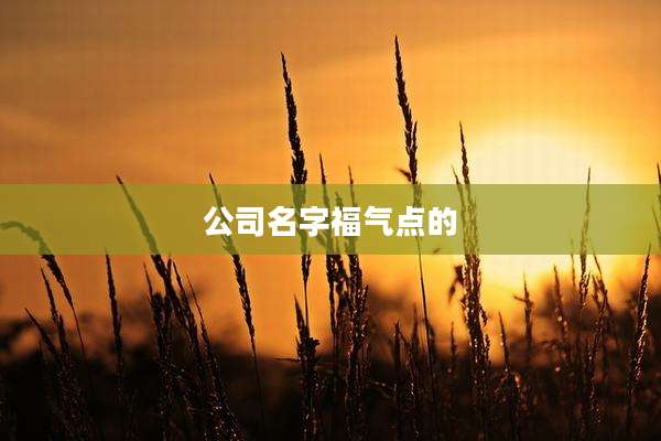 公司名字福气点的