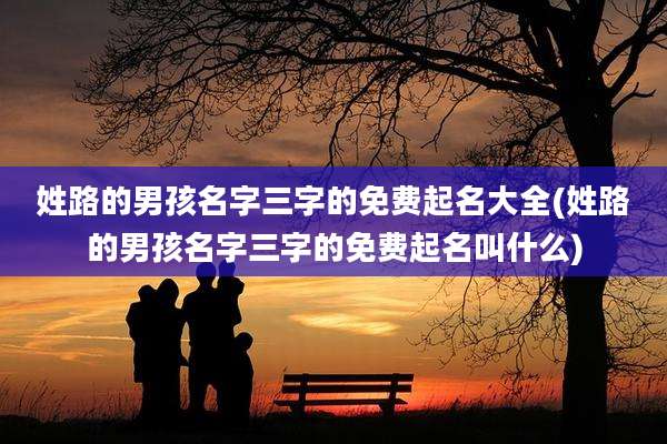 姓路的男孩名字三字的免费起名大全(姓路的男孩名字三字的免费起名叫什么)