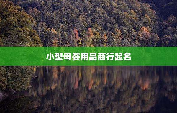 小型母婴用品商行起名