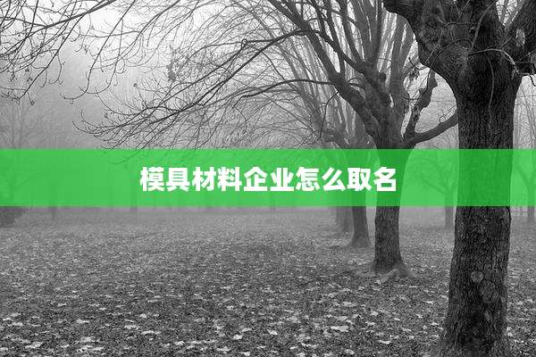 模具材料企业怎么取名