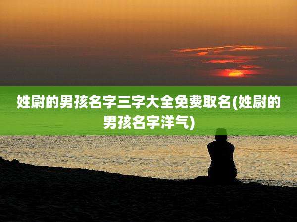 姓尉的男孩名字三字大全免费取名(姓尉的男孩名字洋气)