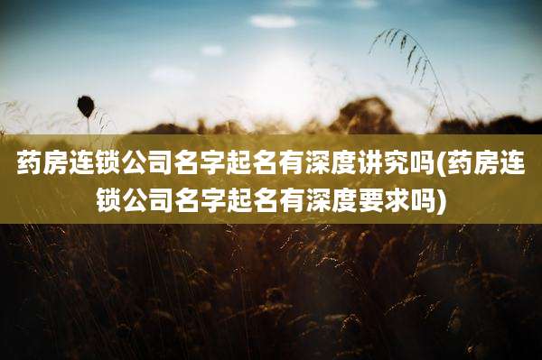 药房连锁公司名字起名有深度讲究吗(药房连锁公司名字起名有深度要求吗)