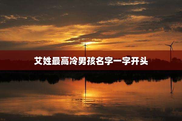 艾姓最高冷男孩名字一字开头
