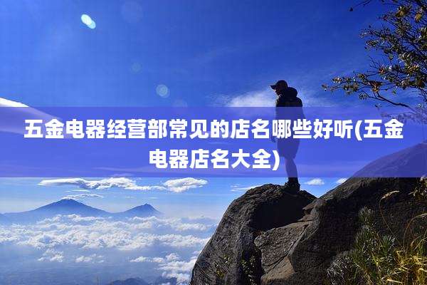 五金电器经营部常见的店名哪些好听(五金电器店名大全)