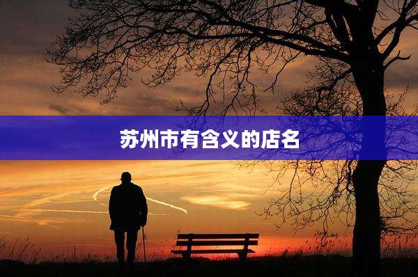 苏州市有含义的店名