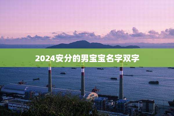2024安分的男宝宝名字双字