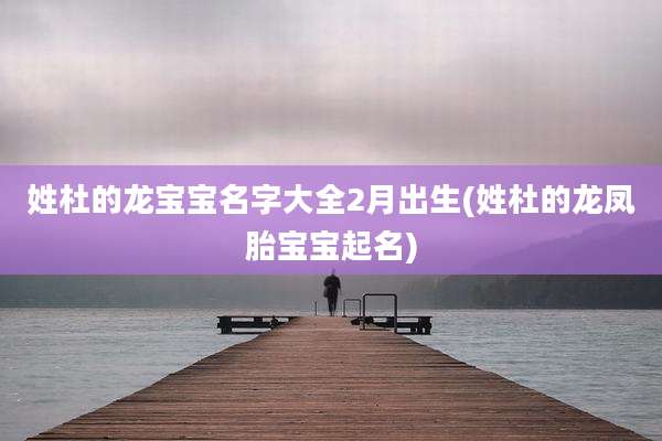 姓杜的龙宝宝名字大全2月出生(姓杜的龙凤胎宝宝起名)