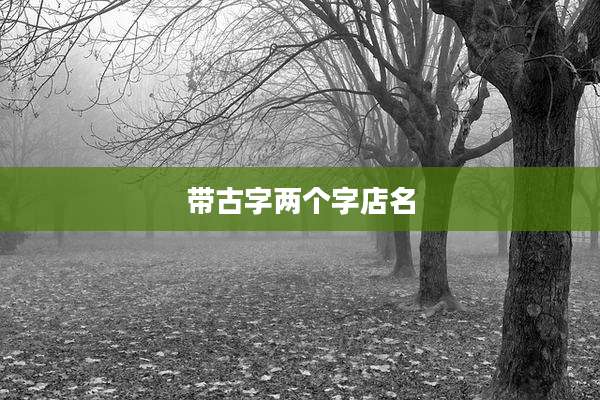带古字两个字店名
