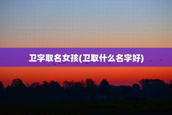 卫字取名女孩(卫取什么名字好)