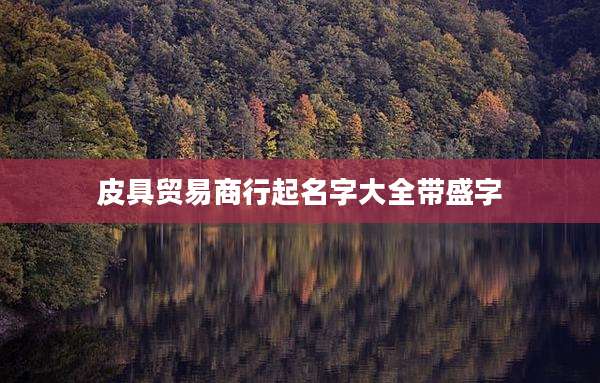 皮具贸易商行起名字大全带盛字